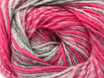 4x100gr. ANATOLIA WOOL CORD Yün, Akrilik Pembe, Gri Tonları Kışlık, Yün, Batik Desenli, Akrilik