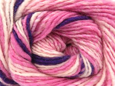 4x100gr. ANATOLIA WOOL CORD Yün, Akrilik Mor, Pembe tonları Kışlık, Yün, Batik Desenli, Akrilik