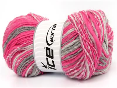 4x100gr. ANATOLIA WOOL CORD Yün, Akrilik Pembe, Gri Tonları Kışlık, Yün, Batik Desenli, Akrilik