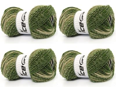 4x100gr. ANATOLIA WOOL CORD Yün, Akrilik Mavi Kışlık, Yün, Batik Desenli, Akrilik