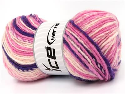 4x100gr. ANATOLIA WOOL CORD Yün, Akrilik Mor, Pembe tonları Kışlık, Yün, Batik Desenli, Akrilik