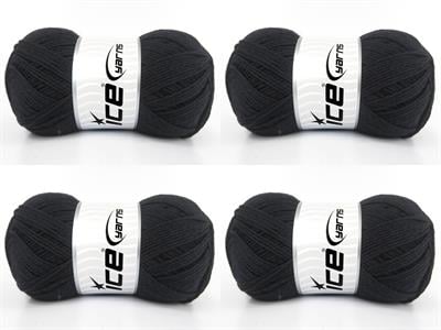 4x100gr. BAMBOO SOCK UNICOLOR Siyah Bambu Çok İnce, Yün, Yazlık İplikler, Bambu, Merino Yün, Makina Yıkama