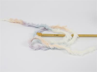 4x100gr. BUNNY FUR MULTICOLOR  Krem, Açık Somon, Açık Lila Yumoş, Sakallı, Kışlık, Çok Kalın, Batik Desenli