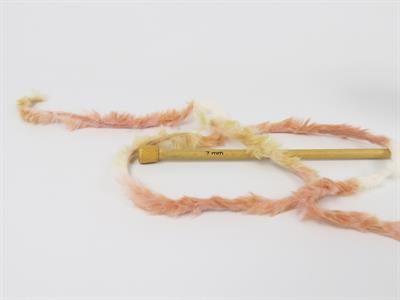 4x100gr. BUNNY FUR MULTICOLOR  Krem Tonları, Somon Tonları Yumoş, Sakallı, Kışlık, Çok Kalın, Batik Desenli