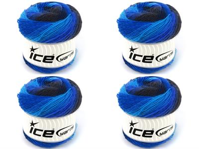 4x100gr. CAKES MAGIC SOCK  Mor, Gri, Mavi Tonları Kışlık, Çok İnce, Yün, Batik Desenli, Makina Yıkama