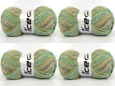 4x100gr. COTTONAC SPRAY Gri, Altın, Yeşil Tonları Pamuk Çok renkli, Bebe, Yazlık İplikler, Pamuk, Batik Desenli, Kalın, Akrilik, Anti-Pilling