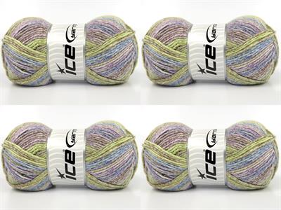 4x100gr. COTTONAC SPRAY Kahverengi, Yeşil, Mavi, Mor, Leylak Pamuk Çok renkli, Bebe, Yazlık İplikler, Pamuk, Batik Desenli, Kalın, Akrilik, Anti-Pilling