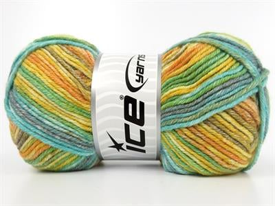 4x100gr. COTTONAC SPRAY Kahverengi, Yeşil, Turuncu, Turkuaz, Sarı Pamuk Çok renkli, Bebe, Yazlık İplikler, Pamuk, Batik Desenli, Kalın, Akrilik, Anti-Pilling