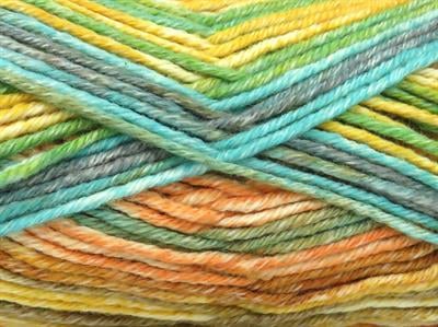 4x100gr. COTTONAC SPRAY Kahverengi, Yeşil, Turuncu, Turkuaz, Sarı Pamuk Çok renkli, Bebe, Yazlık İplikler, Pamuk, Batik Desenli, Kalın, Akrilik, Anti-Pilling