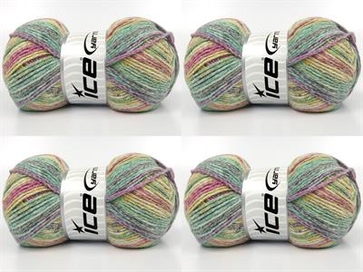 4x100gr. COTTONAC SPRAY Kırmızı, Gri, Altın, Yeşil Tonları Pamuk Çok renkli, Bebe, Yazlık İplikler, Pamuk, Batik Desenli, Kalın, Akrilik, Anti-Pilling