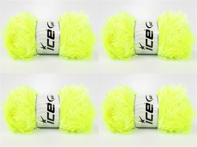 4x100gr. EYELASH 100GR Neon Yeşil  Yumoş, Sakallı, Kışlık, Kalın