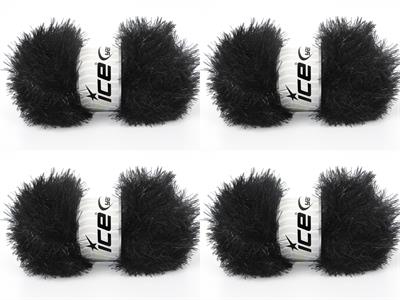 4x100gr. EYELASH DAZZLE Siyah Metalik Simli Metalik Simli, Yumoş, Sakallı, Kışlık, Kalın