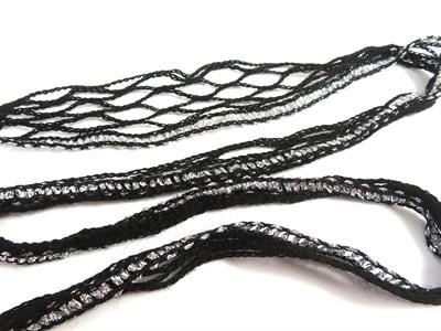 4x100gr. FLAMENCO Siyah Simli, Akrilik Fular - Şal, Metalik Simli, Kışlık, Çok Kalın, Akrilik