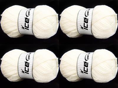 4x100gr. MERINOS LIGHT Akrilik, Merino Yün Beyaz Lüks, Merinos, Kışlık, Yün, Akrilik