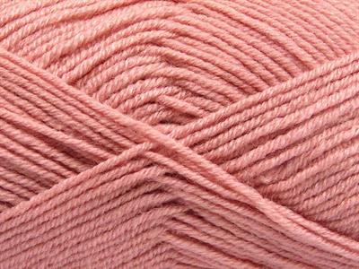 4x100gr. MERINOS LIGHT Akrilik, Merino Yün Açık Pembe Lüks, Merinos, Kışlık, Yün, Akrilik