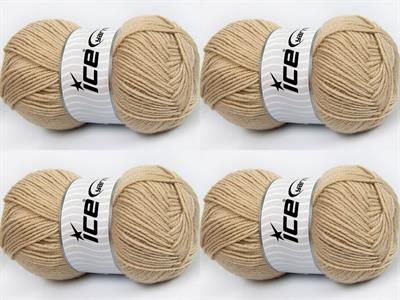 4x100gr. MERINOS LIGHT Akrilik, Merino Yün Bej Lüks, Merinos, Kışlık, Yün, Akrilik