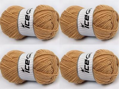 4x100gr. MERINOS LIGHT Akrilik, Merino Yün Koyu Krem Lüks, Merinos, Kışlık, Yün, Akrilik