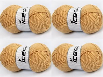 4x100gr. MERINOS LIGHT Akrilik, Merino Yün Açık Kamel Lüks, Merinos, Kışlık, Yün, Akrilik
