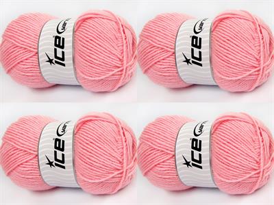 4x100gr. MERINOS LIGHT Akrilik, Merino Yün Bebe Pembesi Lüks, Merinos, Kışlık, Yün, Akrilik