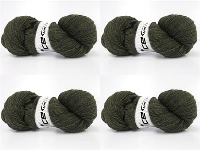 4x100gr. ORGANIC MERINO WOOL Merino Yün Koyu Haki Lüks, Kışlık, Yün, 100% Yün, Merino Yün