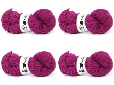 4x100gr. ORGANIC MERINO WOOL Merino Yün Koyu Fuşya Lüks, Kışlık, Yün, 100% Yün, Merino Yün