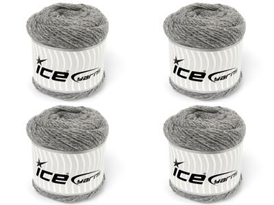 4x100gr. RECYCLED WOOL Açık Gri  Lüks, Kışlık, Yün, 100% Yün