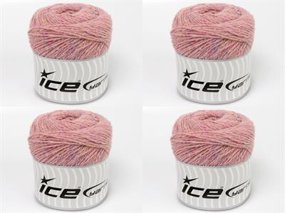 4x100gr. RECYCLED WOOL Açık Pembe  Lüks, Kışlık, Yün, 100% Yün