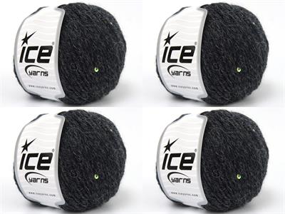 4x50gr. ALPACA PAILLETTE Alpaka, Akrilik Antrasit Metalik Simli, Lüks, Alpaka, Kışlık, Yün, Boncuklu Pullu, Akrilik