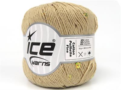 4x50gr. COTTON PAILLETTE FINE Pamuk Deve Tüyü Metalik Simli, Yazlık İplikler, Pamuk, Boncuklu Pullu