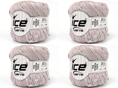4x50gr. COTTON PAILLETTE FINE Pamuk Bej Metalik Simli, Yazlık İplikler, Pamuk, Boncuklu Pullu