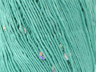 4x50gr. COTTON PAILLETTE FINE Pamuk Yeşil Metalik Simli, Yazlık İplikler, Pamuk, Boncuklu Pullu