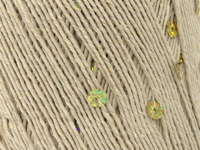 4x50gr. COTTON PAILLETTE FINE Pamuk Açık Kamel Metalik Simli, Yazlık İplikler, Pamuk, Boncuklu Pullu