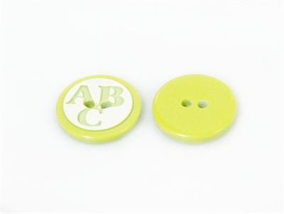 5 ABC Figure Buttons Green 15 mm diameter
