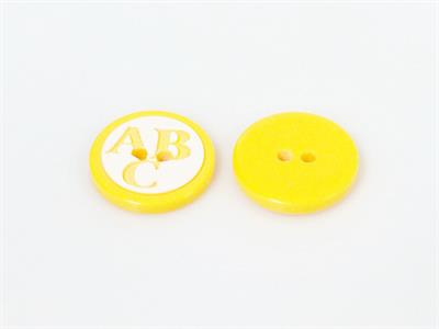 5 ABC Figure Buttons Yellow 15 mm diameter
