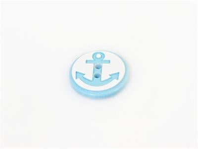 5 Anchor Figure Buttons Light Blue 15 mm diameter