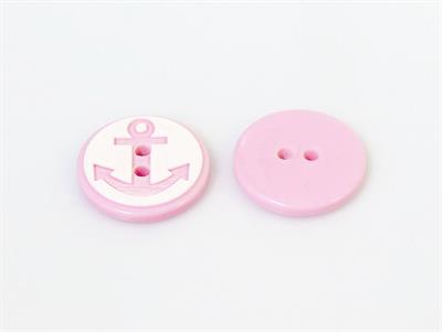 5 Anchor Figure Buttons Pink 15 mm diameter
