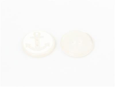 5 Anchor Figure Buttons White 15 mm diameter