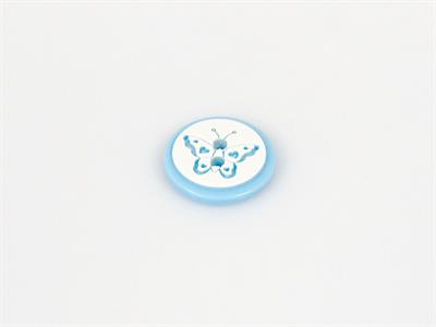 5 Butterfly Figure Buttons Blue 15mm long