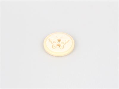 5 Butterfly Figure Buttons Cream 15mm long