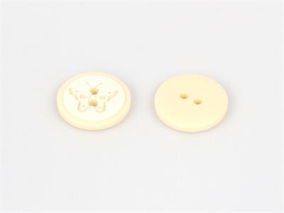 5 Butterfly Figure Buttons Cream 15mm long