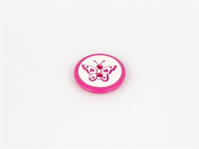 5 Butterfly Figure Buttons Fuchsia 15mm long