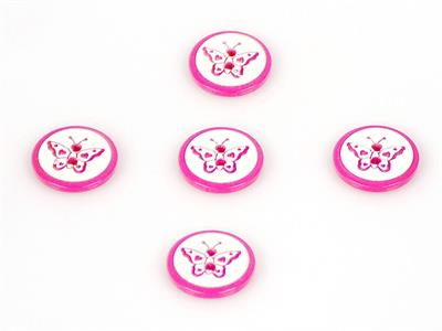 5 Butterfly Figure Buttons Fuchsia 15mm long