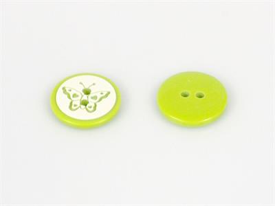 5 Butterfly Figure Buttons Green 15mm long