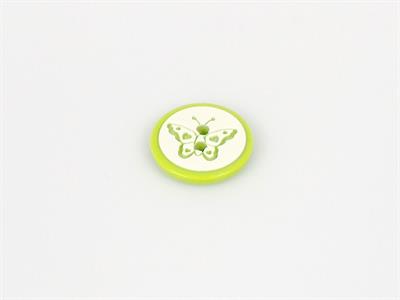 5 Butterfly Figure Buttons Green 15mm long