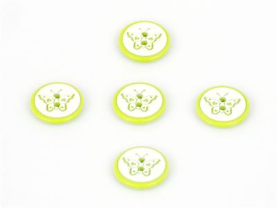 5 Butterfly Figure Buttons Green 15mm long