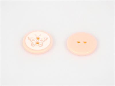 5 Butterfly Figure Buttons Light Salmon 15mm long