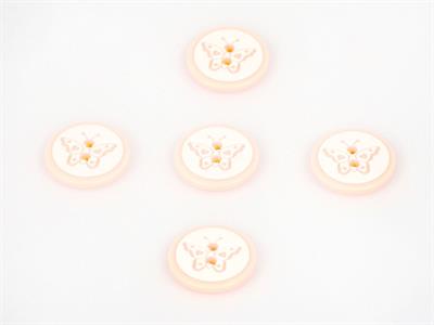 5 Butterfly Figure Buttons Light Salmon 15mm long