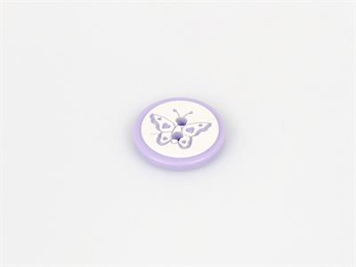 5 Butterfly Figure Buttons Lilac 15mm long