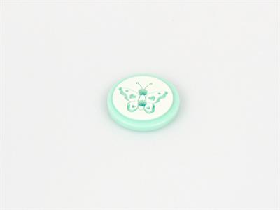 5 Butterfly Figure Buttons Mint Green 15mm long