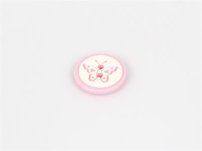 5 Butterfly Figure Buttons Pink 15mm long